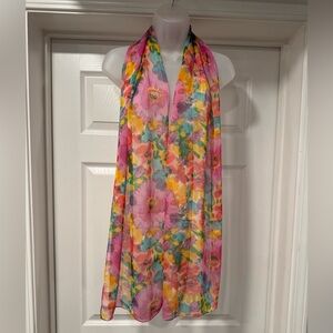 🌷Spring Colors Floral Watercolor-like Scarf / Wrap